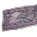 Elegant purple paisley printed chiffon scarf, soft breathable lightweight fashion accessory. - 39