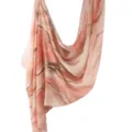 Elegant pink abstract print satin scarf, soft breathable fashion shawl for women. - 80*180cm / 166