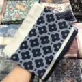 Blue printed square hijab scarf lightweight breathable floral pattern women daily shawl - 73