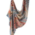Fashion digital print satin scarf, soft breathable floral pattern shawl for women elegant. - 80*180cm / 191