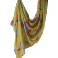 Olive green floral print fashion scarf, soft breathable casual shawl for women daily wear. - 80*180cm / 185