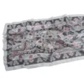 Bohemian printed chiffon scarf, elegant grey-blue floral design, perfect spring summer shawl. - 54