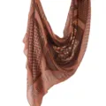 Elegant brown geometric print scarf, soft breathable fabric, chic fashion shawl for women. - 186