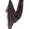 Fashionable dark brown plaid polyester cotton scarf, soft breathable new winter warm shawl. - 182