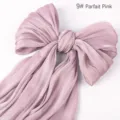 Glänzende Seiden-Optik Schleife in Parfait Pink, elegantes glänzendes Haar-Accessoire. - 9# Parfait Rosa