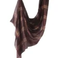 Brown plaid poly-cotton scarf, stylish soft breathable shawl, elegant fashion headwear. - 183