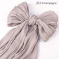 Elegante champagnerfarbene schimmernde Seidenschleife Haaraccessoire, glänzender Haarschal. - 35# Champagner