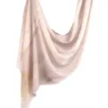 Pink gold foil print satin cotton scarf, elegant watercolor style shawl for women 180x80cm - 60
