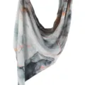 Grey Orange Watercolor Marble Print Modal Cotton Scarf Fashion Women Scarf Variant - 88