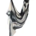 Gradient Stripe Scarf Digital Print Fashion Silk Feel Shawl Casual Neckwear Black - 114