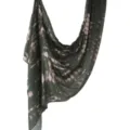 Green modal cotton shawl scarf with pink watercolor tie dye pattern for women daily wear. - 96