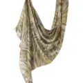 Fashion printed satin scarf variant, elegant green and grey abstract pattern for women style. - 115
