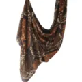 Fashion snake print digital scarf soft breathable satin hijab variant brown shawl style - 116