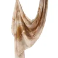 Beige watercolor abstract print modal cotton scarf, elegant draped women shawl for daily wear. - 101