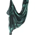 Dark Teal Abstract Print Scarf Satin Feel Fashion Shawl Soft Breathable Headwrap Style - 118