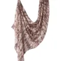 Elegant brown printed scarf, soft breathable material, stylish fashion shawl for women. - 125