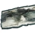 Printed chiffon scarf, dark green border, abstract watercolor design, summer sun shawl. - 68