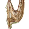 Elegant satin printed fashion scarf with classic horsebit and belt pattern for women daily use. - 80*180cm / 156