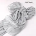 Silberner glänzender Seidenschal einfarbig glänzender Schal stilvolles Kopftuch Damen - 59# Silber