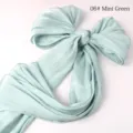 Unifarbener, glänzender Kunstseiden-Schal in Mintgrün, elegante Schleife, weiches Tuch für Damen. - 06# Minzgrün