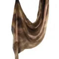 Brown watercolor print satin scarf, elegant modal cotton women shawl, ethnic style headwear. - 71 / 80*180cm