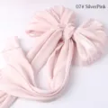 Unifarbener weicher Kunstseide glänzender Schal Tuch elegante lange Damenkopftuch Stola. - 07# Rosa