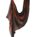 Digital print poly-cotton scarf featuring a stylish abstract orange and dark gradient design. - 80*180cm / 175