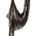 Elegant abstract printed scarf for women, soft breathable satin shawl, stylish dark tone neck wrap. - 172