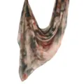 Watercolor modal cotton satin printed scarf, stylish artistic shawl for women variant style. - 76 / 80*180cm