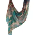 Women watercolor modal cotton scarf, elegant abstract printed shawl and ethnic headscarf. - 74 / 80*180cm