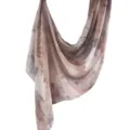 Women's abstract watercolor modal cotton scarf, elegant draped shawl, soft pinkish print. - 79 / 80*180cm