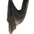 Abstract watercolor print modal cotton women scarf long shawl ethnic headscarf style - 80 / 80*180cm
