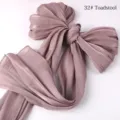 Einfarbig plissierter Kunstseide Schal glänzender langer Damenschal modisches Accessoire - 32# Fliegenpilz