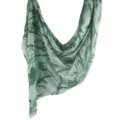 Green botanical print modal cotton women scarf stylish watercolor draped shawl for daily wear - 78 / 80*180cm