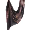 Dark watercolor print modal cotton shawl scarf variant, elegant hanging display style. - 89 / 80*180cm