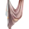 Watercolor Print Modal Scarf Women Elegant Pink Blue Draped Shawl Soft Fashion Accessory - 85 / 80*180cm