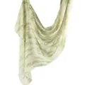 Women's Modal Cotton Satin Scarf Watercolor Green Print Shawl Ethnic Headscarf Chic - 80*180cm / 84
