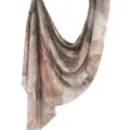 Watercolor print modal cotton scarf, elegant abstract draped women shawl, soft headscarf. - 80*180cm / 90