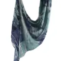 Abstract watercolor modal cotton scarf, elegant blue printed women shawl and hijab accessory. - 80*180cm / 94
