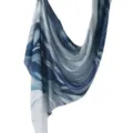 Blue watercolor printed modal cotton scarf elegant women lightweight shawl versatile headwrap - 80*180cm / 103
