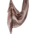 Watercolor print modal cotton scarf, elegant brown striped shawl for women, soft daily wear. - 80*180cm / 108
