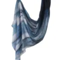 Blue watercolor printed modal cotton scarf elegant draped shawl variant fashion headwear 1pc - 80*180cm / 107