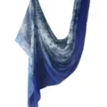 Blue watercolor modal cotton scarf variant, elegant draped shawl for women, soft ethnic headwrap. - 80*180cm / 110