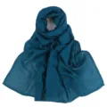 Solid color modal breathable hijab scarf for women, lightweight wide shawl wrap daily. - Deep Blue-Green