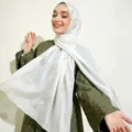 White embroidered island silk long scarf versatile fashion sun protection hijab shawl - 180*70cm / White