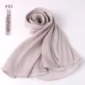 Solid color taro purple satin silk long scarf, lightweight and breathable elegant drape. - Taro Purple