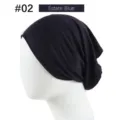 Modal underscarf hijab cap for women, high elastic stretch tube cap in estate blue color. - 23*25.5cm / Dark Blue