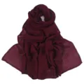Burgundy solid color modal breathable scarf, lightweight plain shawl hijab for women daily wear. - Burgundy