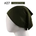 Olive Green Modal Tube Cap Women Under Cap Soft Stretchy Head Cover Solid Color Variant - 23*25.5cm / Olive Green