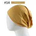 Modal solid color tube cap under scarf breathable mustard yellow hijab cap for women item - 23*25.5cm / Mimosa